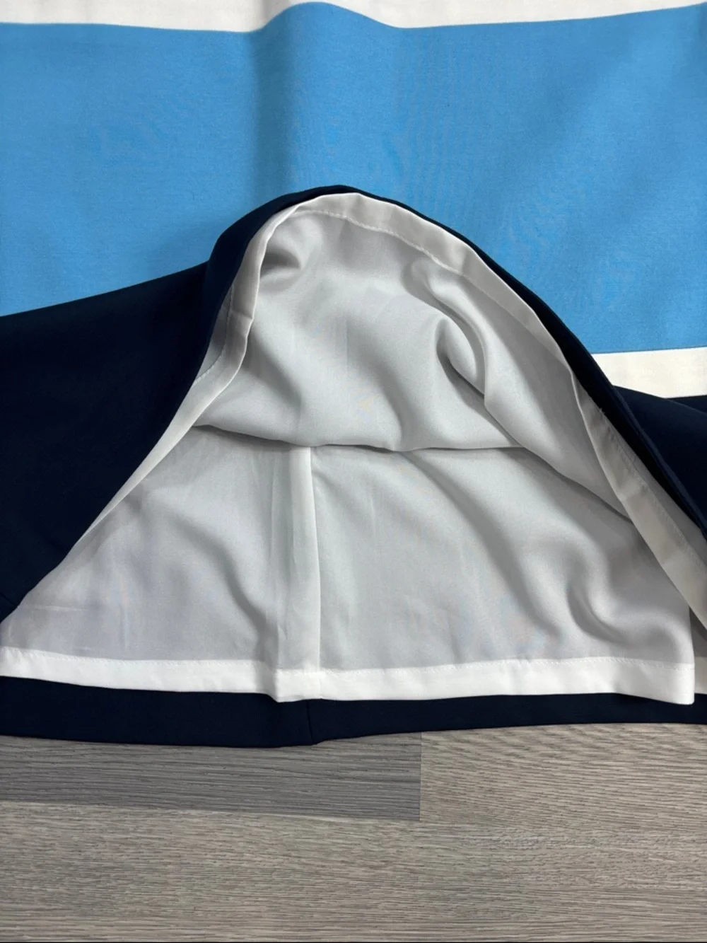 Anne Klein‎ Colorblock Blue Lined Skirt - 14 NWT